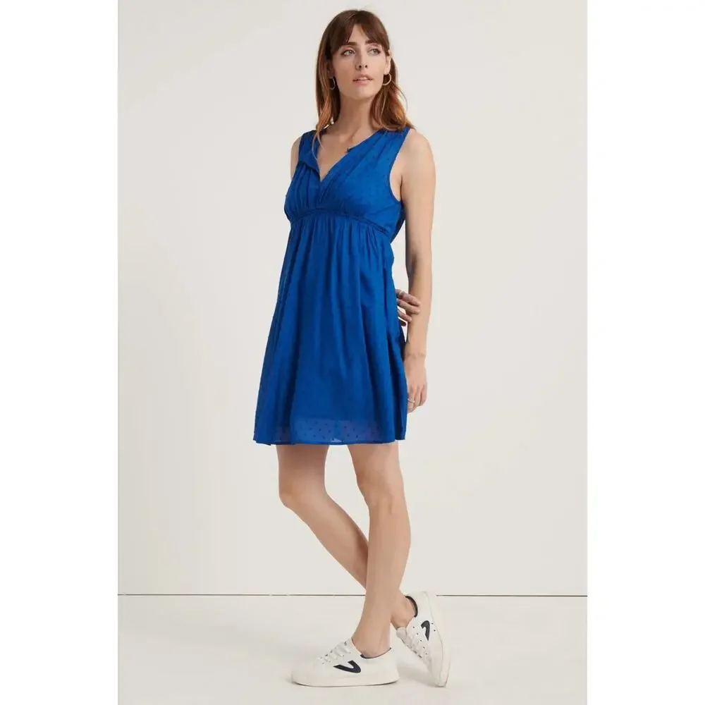 Lucky Brand Medium Women Pullover Lined Sleeveless Hazel Dress Mini Blue J101